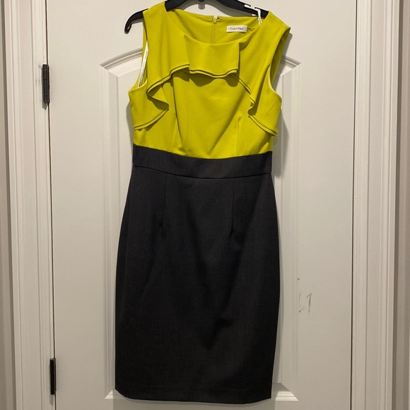 Calvin Klein Dresses & Skirts - Calvin Klein Womens 2 Toned Sleeveless Ruffle Dress Size 6